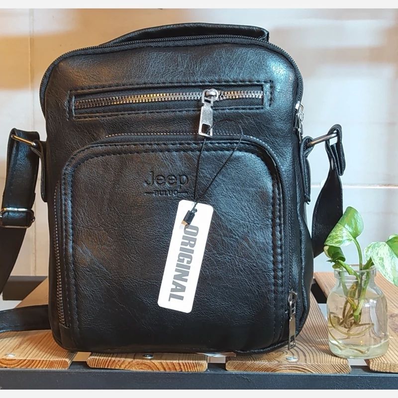 کیف دوشی مردانه چرم صنعتی .