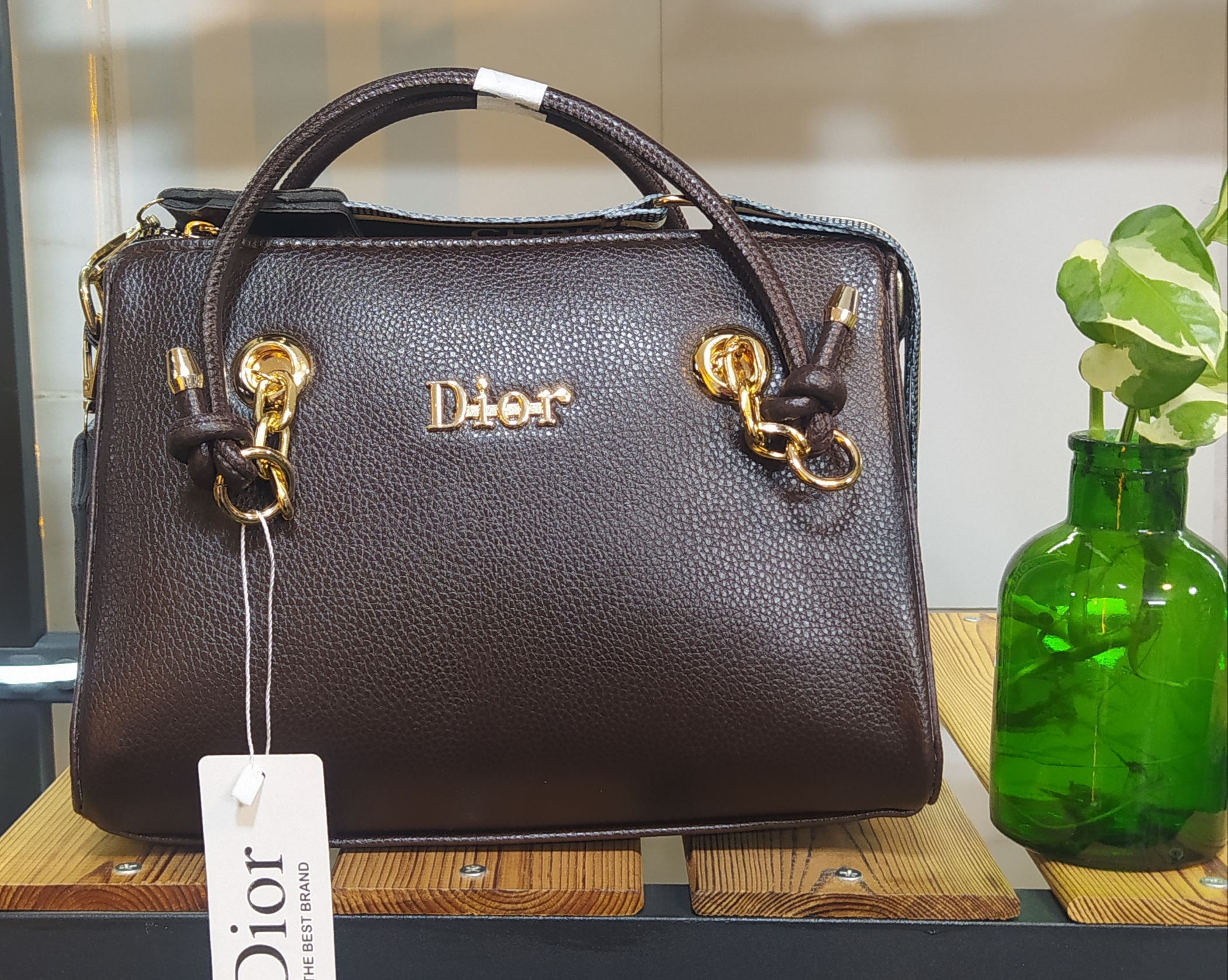 کیف مجلسی زنانه طرح DIOR قهوه ای کد 249